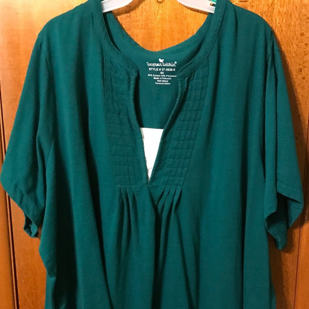 Dark teal plus size blouse